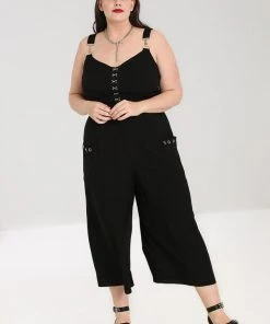 Hell Bunny Tabitha 80's Jumpsuit Black