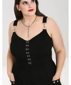 Hell Bunny Tabitha 80's Jumpsuit Black