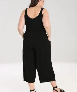 Hell Bunny Tabitha 80's Jumpsuit Black