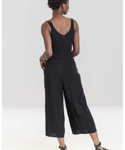 Hell Bunny Tabitha 80's Jumpsuit Black