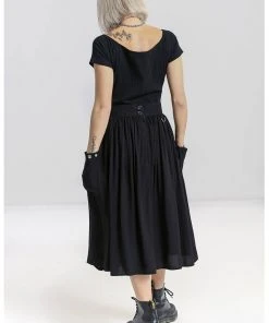 Hell Bunny Tabitha 80's Skirt Black