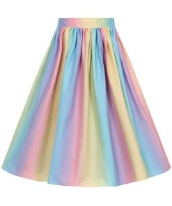 Hell Bunny Halo Ombre 50's Rainbow Swing Skirt Multi New In