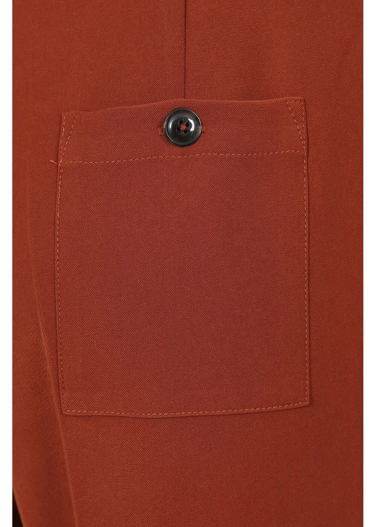 Hell Bunny Ginger 40's Swing Trousers Brown New In