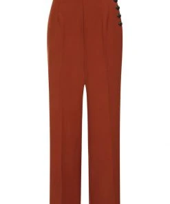 Hell Bunny Ginger 40's Swing Trousers Brown New In