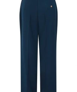 Hell Bunny Ginger 40's Swing Trosuers Petrol Blue New In