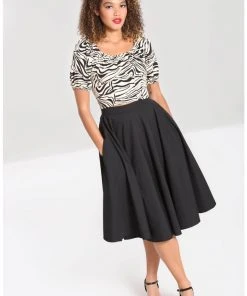 New In Hell Bunny Abi 50's Swing Skirt Black