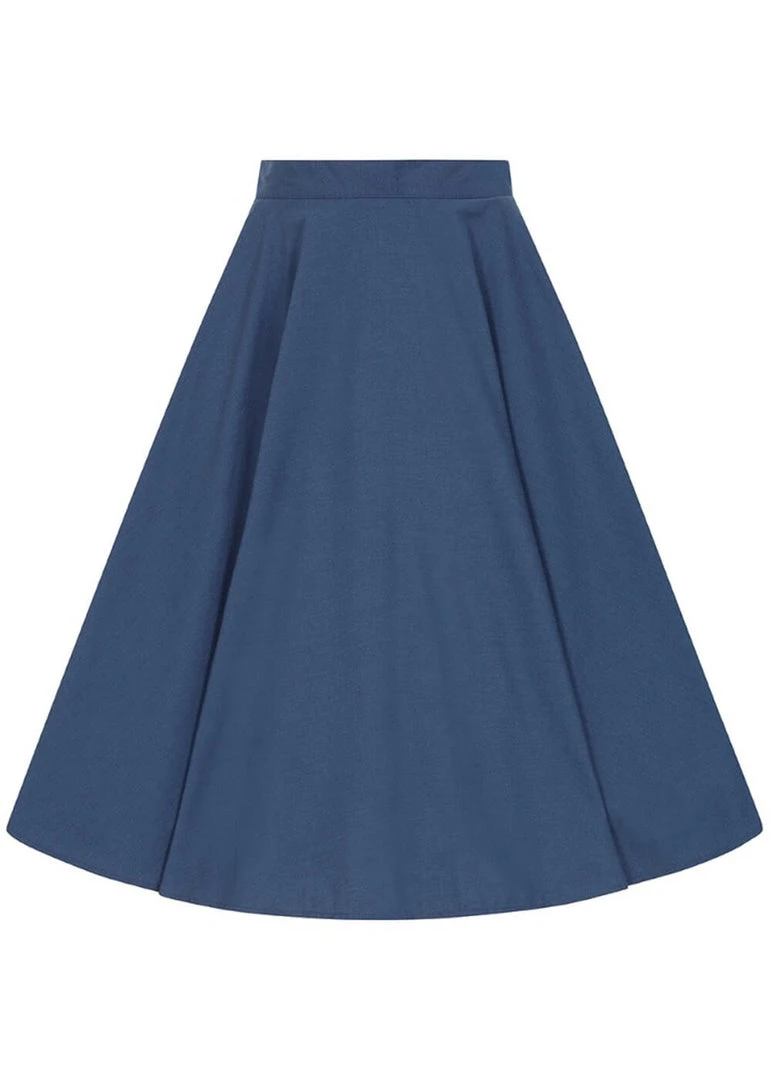 Hell Bunny Abi 50's Swing Skirt Navy