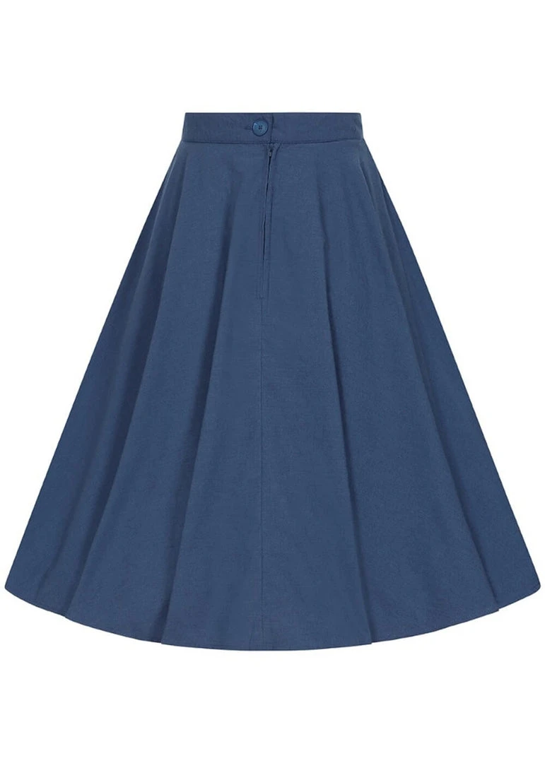 Hell Bunny Abi 50's Swing Skirt Navy