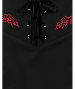 Hell Bunny Tallulah Snake 60's Mini Skirt Black