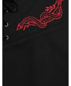 Hell Bunny Tallulah Snake 60's Mini Skirt Black