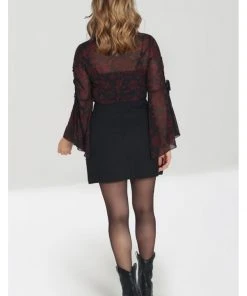 Hell Bunny Tallulah Snake 60's Mini Skirt Black