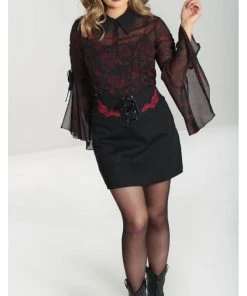 Hell Bunny Tallulah Snake 60's Mini Skirt Black