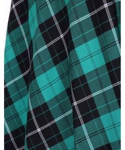 New In Hell Bunny Beryl Tartan 50's Swing Skirt Green