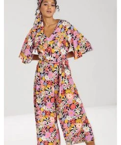 Hell Bunny Nadine 60's Jumpsuit Multi Colour