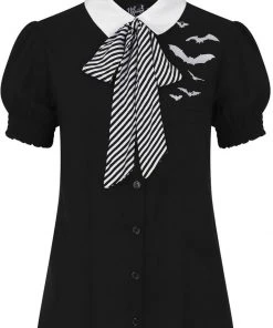 Hell Bunny Trixie Bats Blouse Black