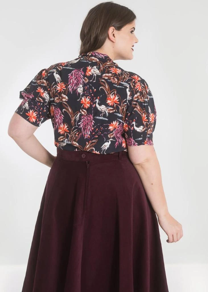 New In Hell Bunny Heron Birds 40's Blouse Black