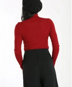 New In Hell Bunny Spiros 60's Jumper Burgundy