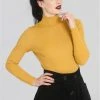 Hell Bunny Spiros 60's Jumper Mustard New In