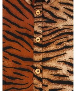 Hell Bunny Tora Tiger 40's Shirt Brown New In