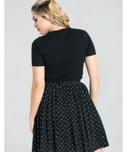 Hell Bunny Non Valentine Heart 60's Top Black New In