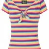 Hell Bunny Harmony Rainbow 50's Top Multi Colour
