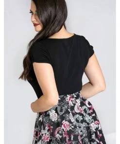 Hell Bunny Mia 50's Top In Black New In