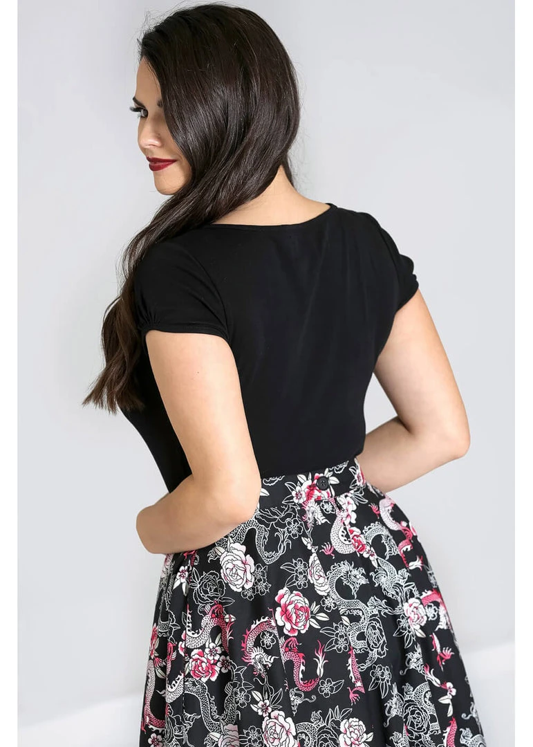 Hell Bunny Mia 50's Top In Black New In