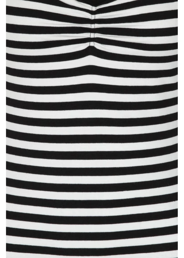 New In Hell Bunny Warlock Striped 60's Top Black White