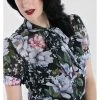 Hell Bunny Magnolia 40's Blouse Black