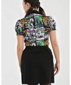 Hell Bunny Be Afraid 50's Halloween Blouse Multi New In
