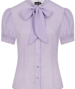 Hell Bunny Frilly Sundae 40's Blouse Lavender New In