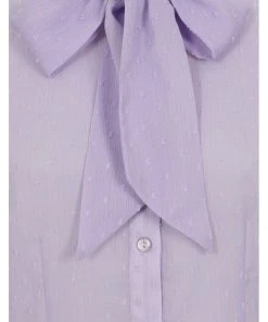 Hell Bunny Frilly Sundae 40's Blouse Lavender New In