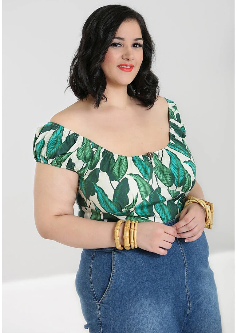 New In Hell Bunny Rainforest 50's Top Ivory