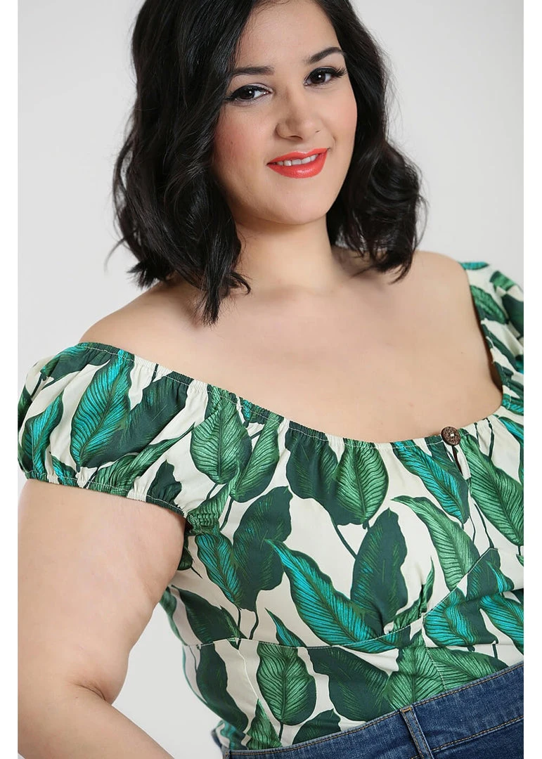 New In Hell Bunny Rainforest 50's Top Ivory