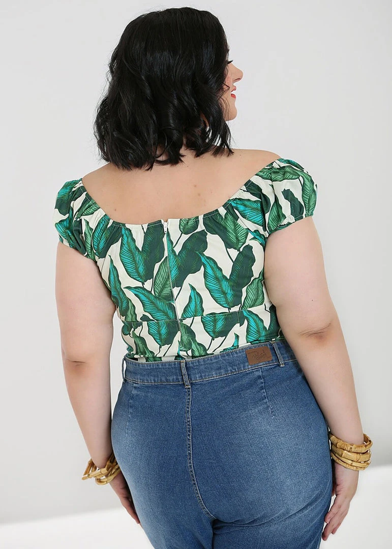 New In Hell Bunny Rainforest 50's Top Ivory