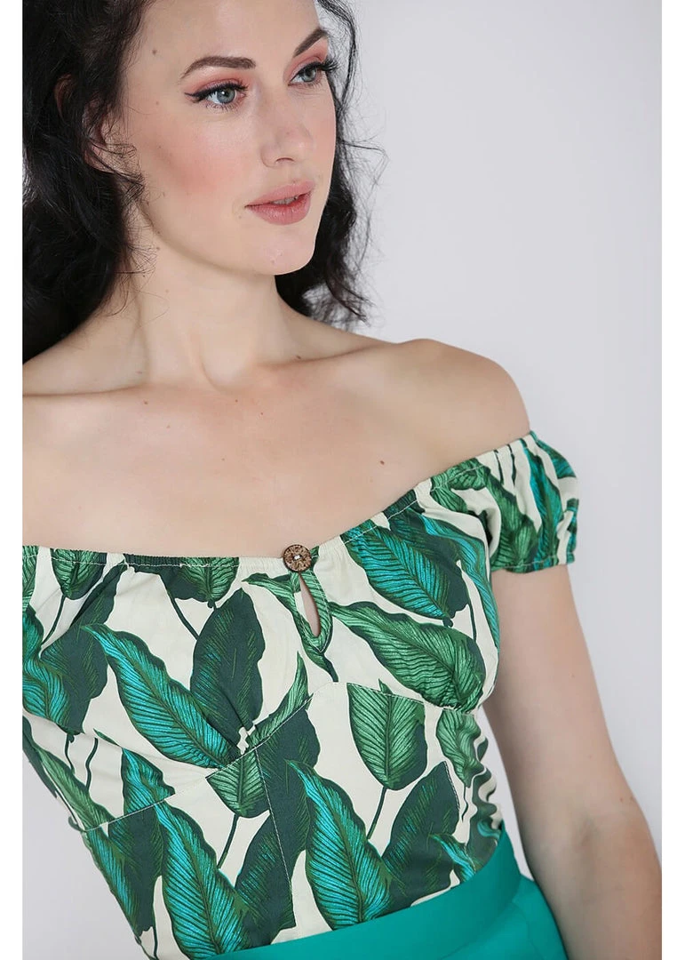 New In Hell Bunny Rainforest 50's Top Ivory