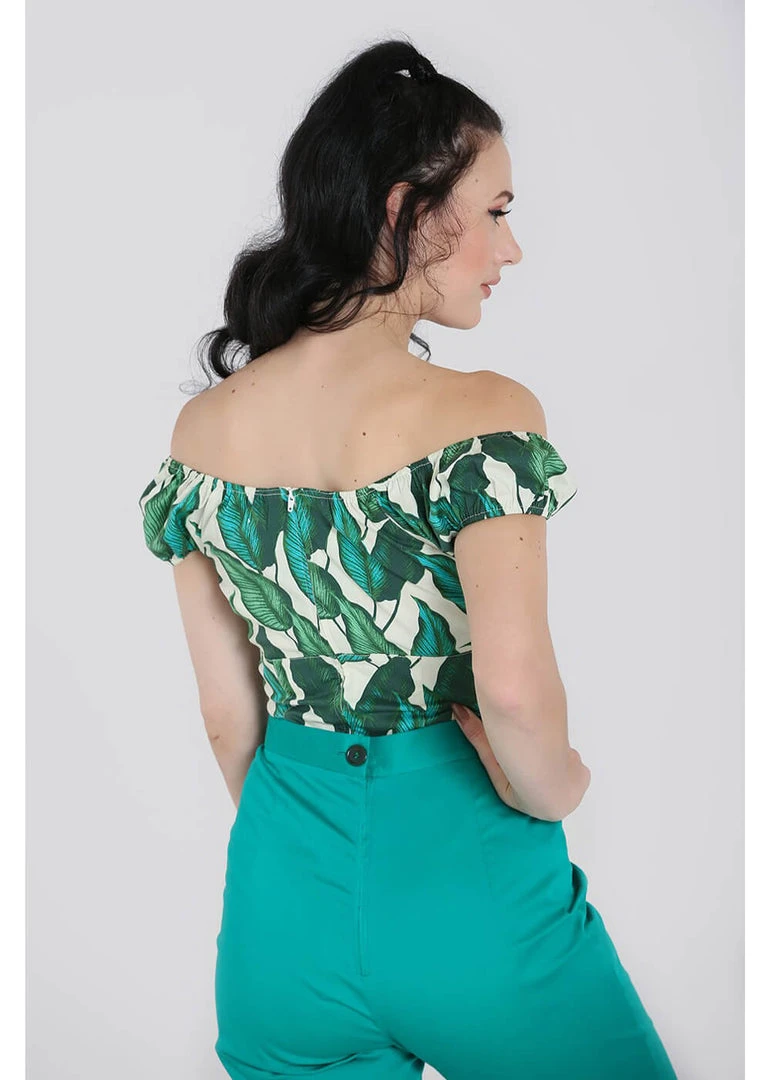 New In Hell Bunny Rainforest 50's Top Ivory