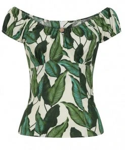 New In Hell Bunny Rainforest 50's Top Ivory