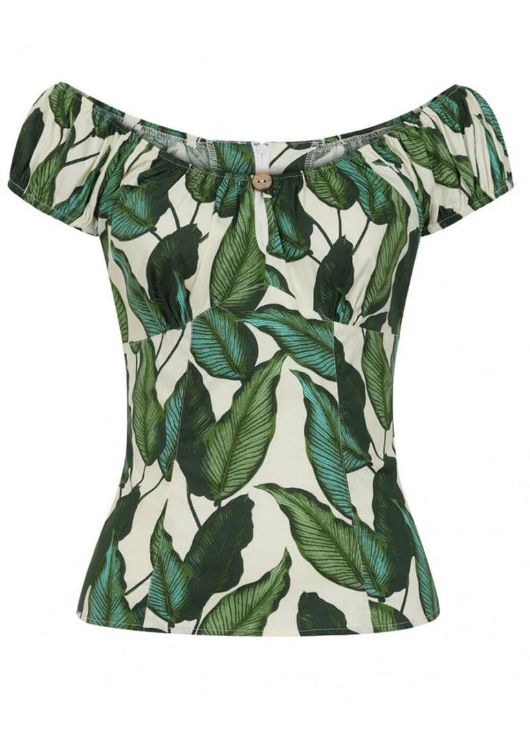 New In Hell Bunny Rainforest 50's Top Ivory