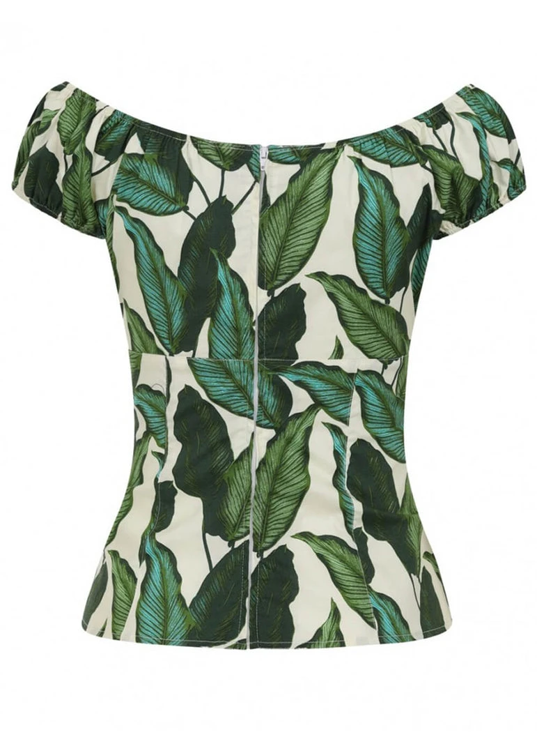 New In Hell Bunny Rainforest 50's Top Ivory