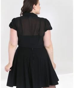 New In Hell Bunny Taffy 40's Blouse Black