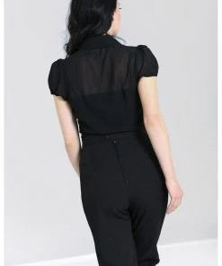 New In Hell Bunny Taffy 40's Blouse Black