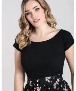 Hell Bunny Kimmie Top Black New In