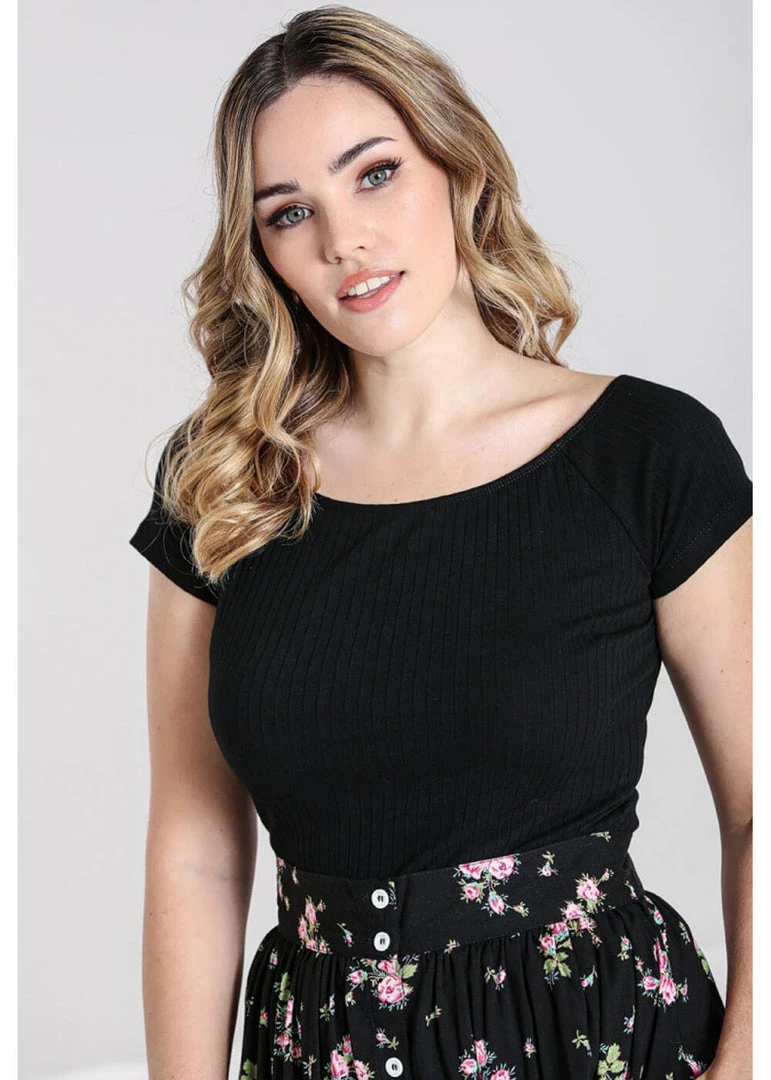 Hell Bunny Kimmie Top Black New In