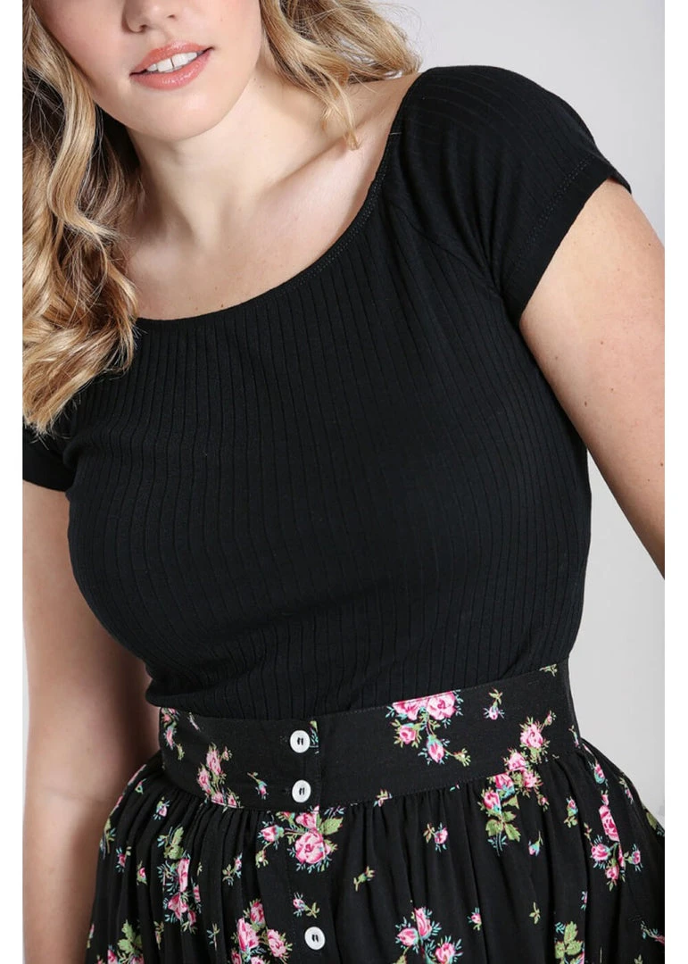 Hell Bunny Kimmie Top Black New In