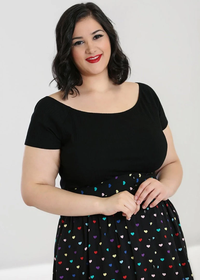 Hell Bunny Kimmie Top Black New In