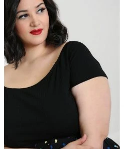 Hell Bunny Kimmie Top Black New In