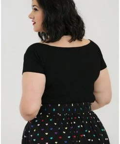 Hell Bunny Kimmie Top Black New In