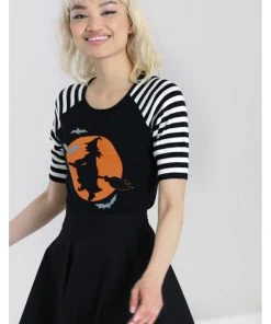 Hell Bunny Fly Away Witch 50's Jumper Black