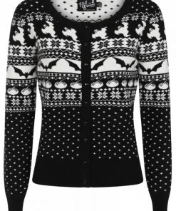 Hell Bunny Spook 50's Cardigan Black White